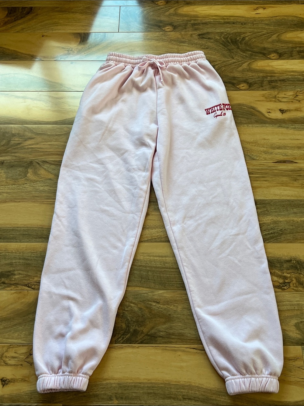White Fox Sweatpants Womens XS Pink Red Capital 09 Joggers Lounge Streetwear